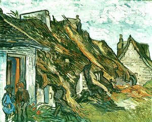 Vincent Van Gogh - Thatched Sandstone Cottages In Chaponval