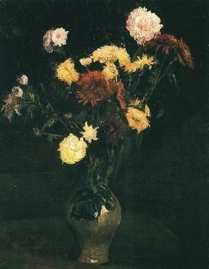 Vincent Van Gogh - Vase With Carnations And Zinnias