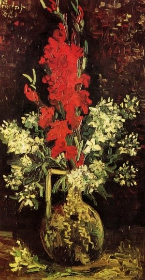 Vase With Gladioli And Carnations II