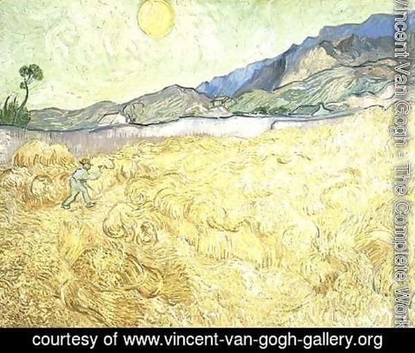 Vincent Van Gogh - Wheat Fields With Reaper At Sunrise