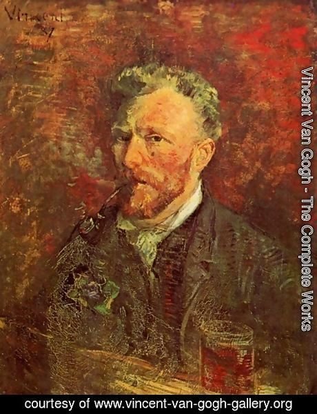 Vincent Van Gogh - Self Portrait With Pipe And Glass