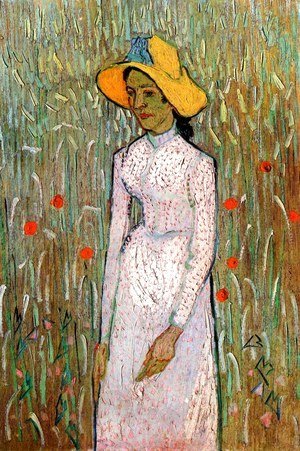 Vincent Van Gogh - Young Girl Standing Against A Background Of Wheat