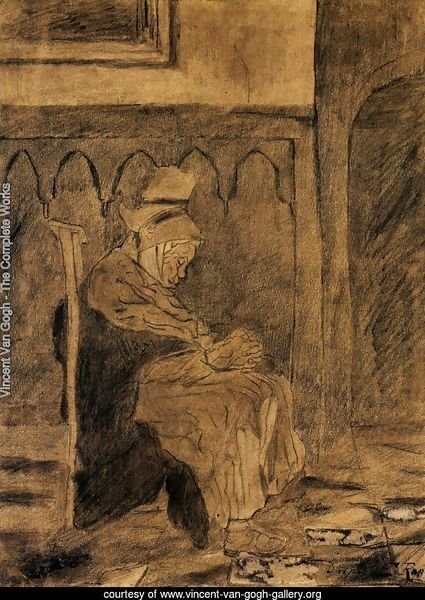 Old Breton Woman Asleep in Church