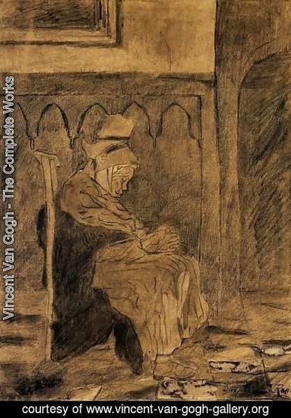 Vincent Van Gogh - Old Breton Woman Asleep in Church