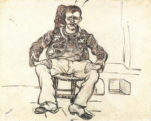 Zouave Sitting, Whole Figure