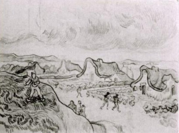 Diggers and Road with Cottages