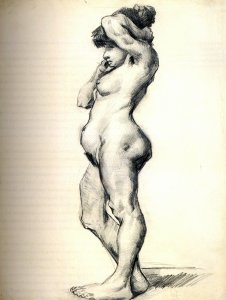 Standing Female Nude Seen from the Side