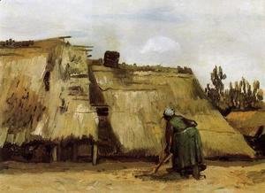 Vincent Van Gogh - Cottage with Woman Digging