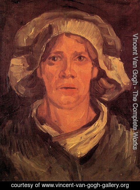 Vincent Van Gogh - Head of a Peasant Woman With white Cap