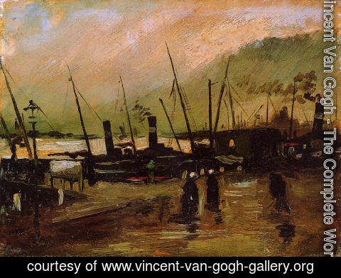 Vincent Van Gogh - Quayside with Ships in Antwerp