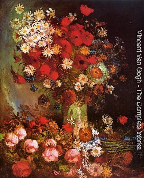 Vincent Van Gogh - Vase with Poppies, Cornflowers, Peonies and Chrysanthemums