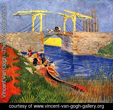 Vincent Van Gogh - The Langlois Bridge at Arles with Women Washing