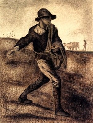 Vincent Van Gogh - A Sower (after Millet)