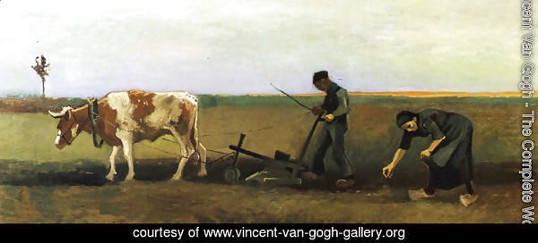 Ploughman with Woman Planting Potatoes