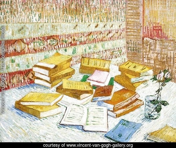 Still Life with Books, "Romans Parisiens"