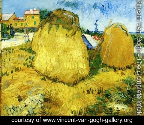 Vincent Van Gogh - Stacks of Wheat near a Farmhouse