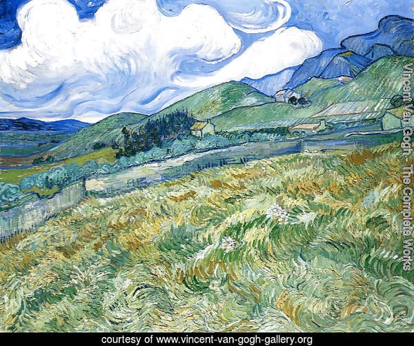 Wheatfield with Mountains in the Background