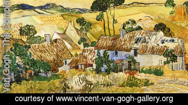 Vincent Van Gogh - Thatched Houses against a Hill