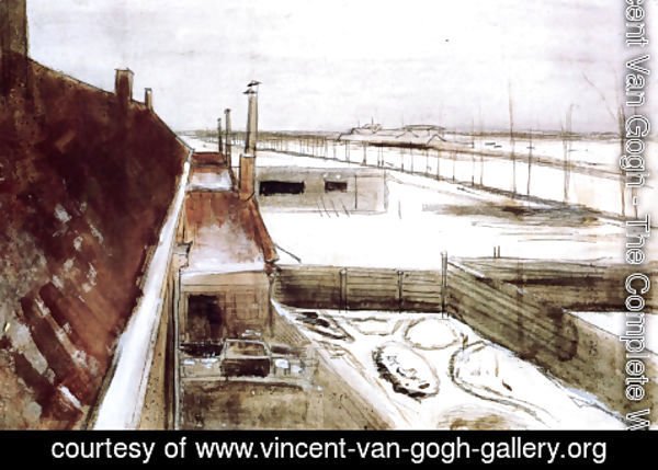 Vincent Van Gogh - View from the Window of Vincent's Studio in Winter