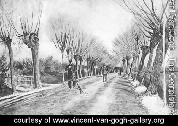 Vincent Van Gogh - Snow Scene at Etten
