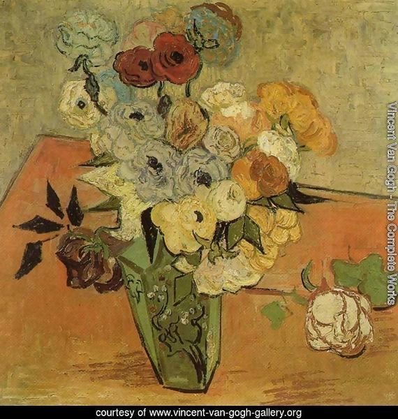 Vase with Roses and Anemones