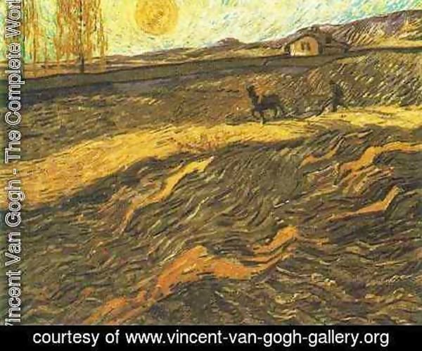 Vincent Van Gogh - Champ et laboureur 1889