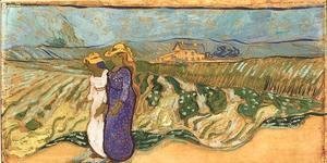 Vincent Van Gogh - Deux femmes traversant un champ 1890