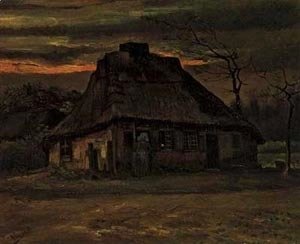 Vincent Van Gogh - Cottage At Nightfall 1885