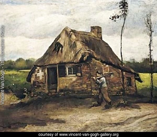 Cottage With Peasant Coming Home 1885