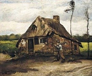 Vincent Van Gogh - Cottage With Peasant Coming Home 1885