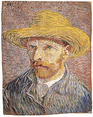 Vincent Van Gogh - Self portrait with a Straw Hat (verso The Potato Peeler) probably 1887
