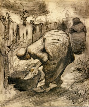 Vincent Van Gogh - Woman by the Wash Tub in the Garden