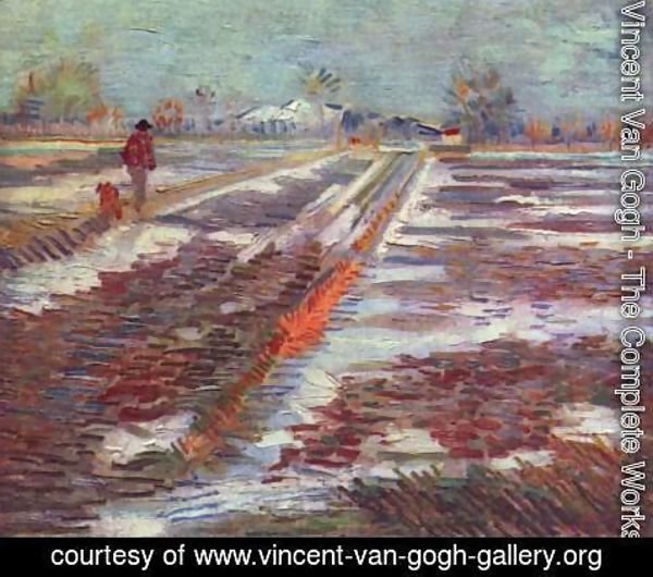 Vincent Van Gogh - Snow-covered fields in Arles
