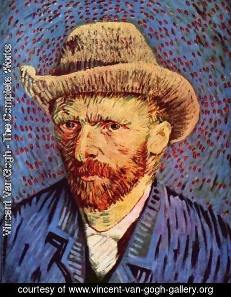 Vincent Van Gogh - Self Portrait with Grey Felt Hat 2