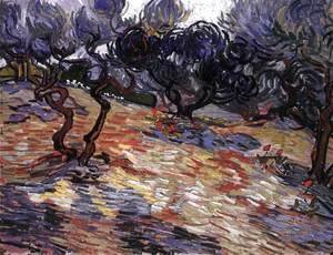Vincent Van Gogh - Olive Orchards Bright Blue Sky