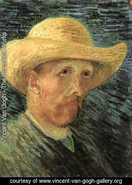 Vincent Van Gogh - Self-Portrait with Straw Hat 2