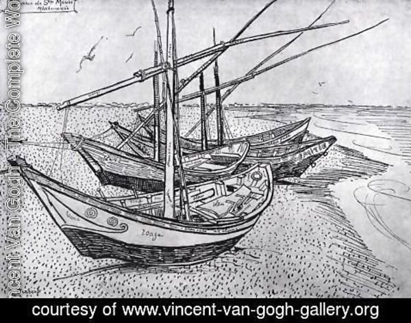 Vincent Van Gogh - Fishing Boats on the Beach at Saintes-Maries 2