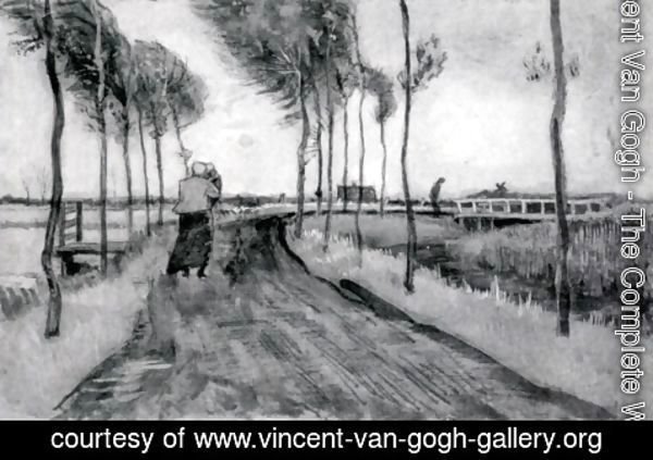 Vincent Van Gogh - Landscape with Woman Walking