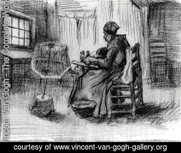 Vincent Van Gogh - Peasant Woman Reeling Yarn