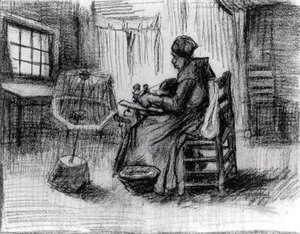 Vincent Van Gogh - Peasant Woman Reeling Yarn