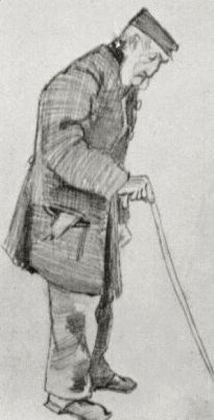 Orphan Man with Cap and Walking Stick