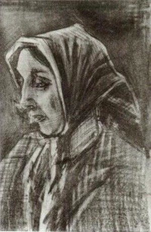Vincent Van Gogh - Woman with Shawl over her Hair, Head