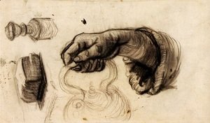 Vincent Van Gogh - Hand with a Pot, the Knob of a Chair and a Hunk of Bread