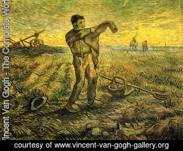 Vincent Van Gogh - Evening - The End of the Day (after Millet)