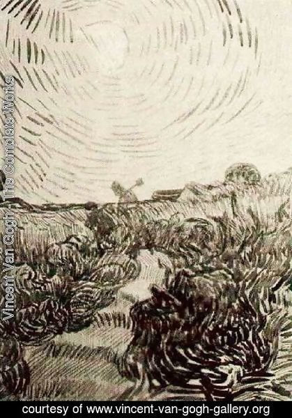 Vincent Van Gogh - Sun Disk above a Path between Shrubs