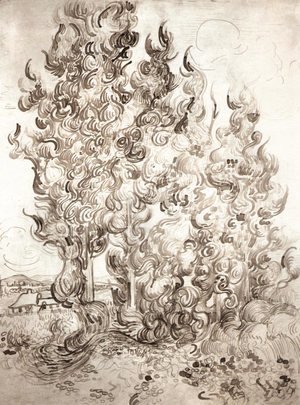 Vincent Van Gogh - Cypresses 2
