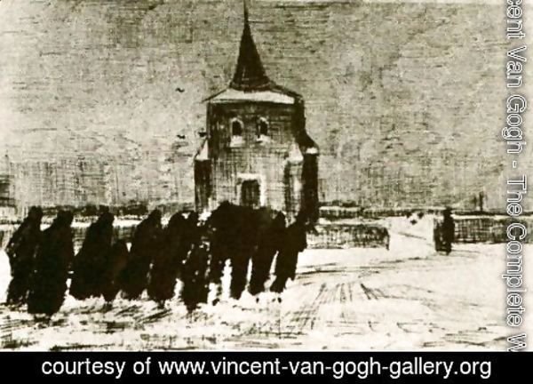 Vincent Van Gogh - Funeral in the Snow near the Old Tower