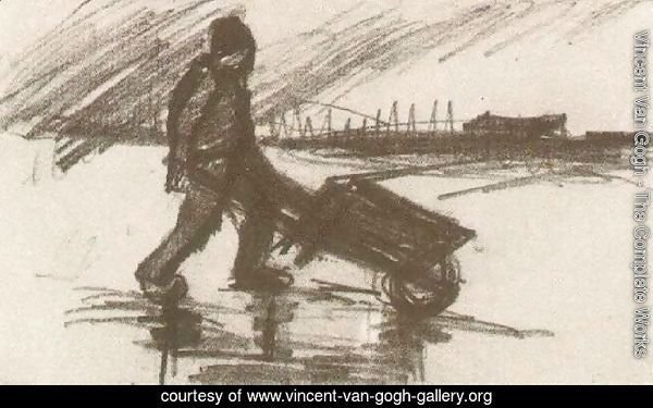 Peasant, Walking with a Wheelbarrow