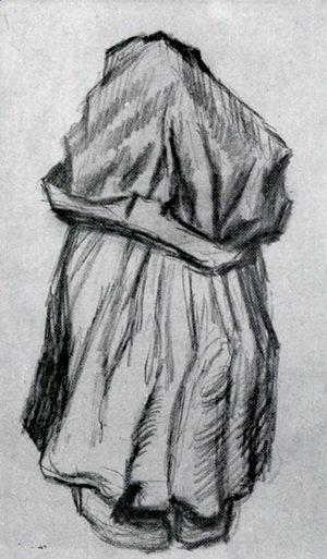 Peasant Woman with Shawl over her Head, Seen from the Back