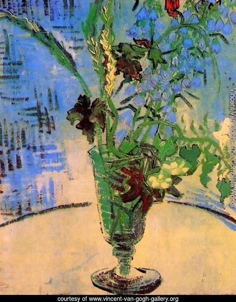 Still Life Glass with Wild Flowers